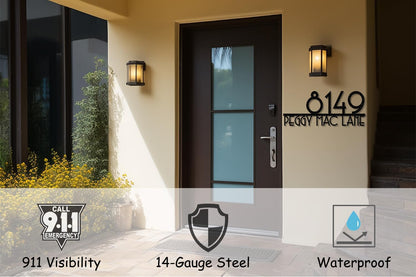 Personalized Metal House Number Sign for Outside Modern - Custom Outdoor Address Number Plaque Street Name Plaque House Letter Sign - Wall Art Decor - Unique Handmade New Home Gift Housewarming Gift