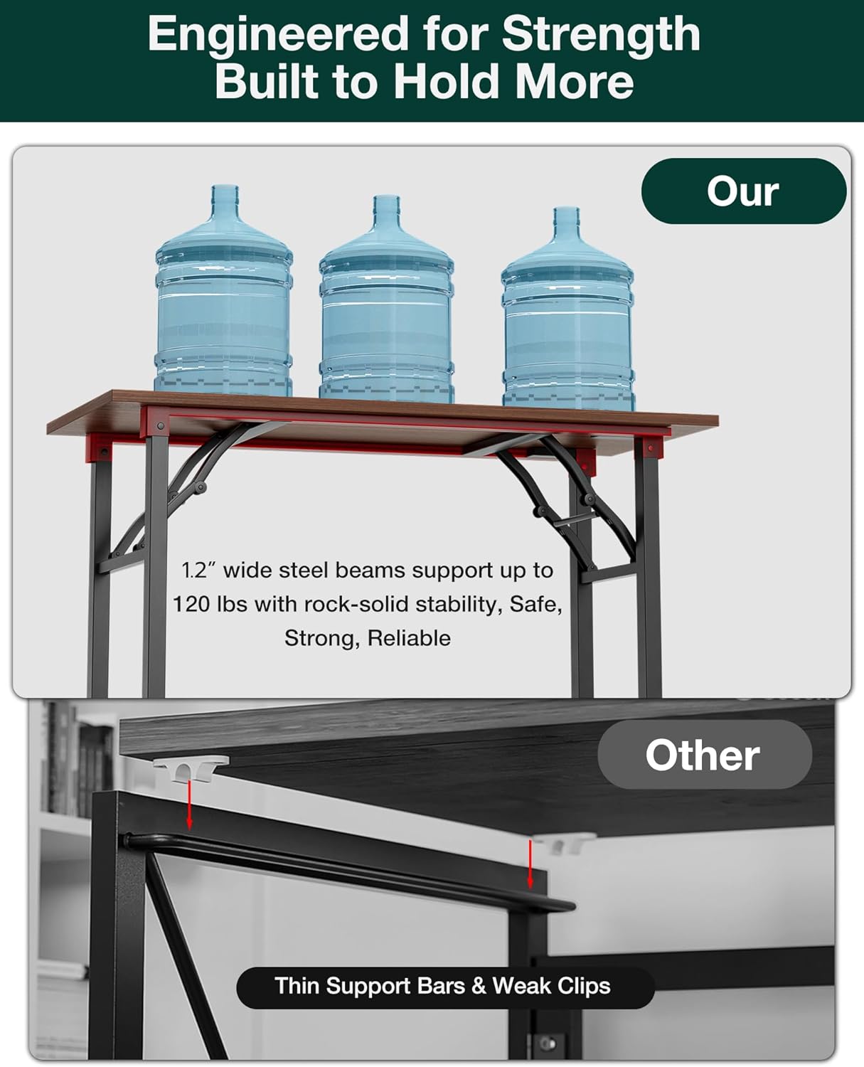 Frylr Small Folding Computer Desk – Portable 55.1 Inch Foldable Laptop Table, Collapsible and Compact for Easy and Fast Setup, Lightweight for Small Spaces, Home Craft and Study Use, Dark Walnut