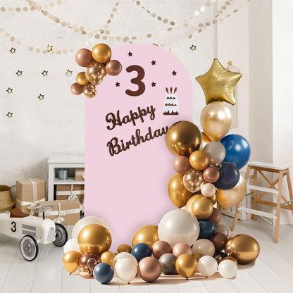 Arch Backdrop Stand and Cover Set, Metal Balloon Arch Backdrop 7.2ft, Gold Arched Stand Frame for Wedding, Parties,Birthday, Backdrop Decorations (Pale Pink,7.2ft)