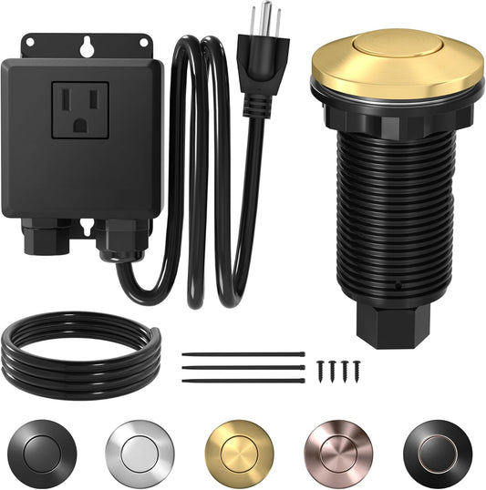 Joinfworld Garbage Disposal Air Switch Kit Waterproof Garbage Disposal Button Kit with Long Garbage