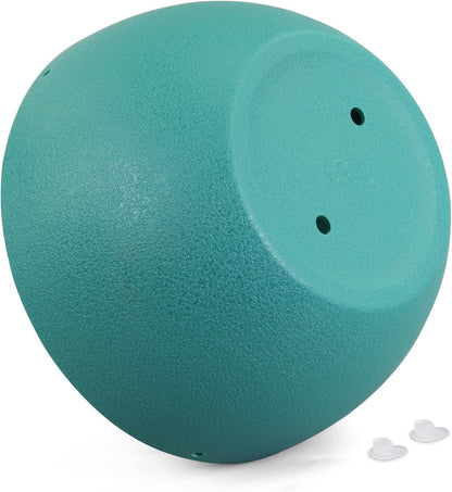 8 inch Small Hanging Planters Plant Pots for Indoor Outdoor Plants, 2 Pack Hanging Flower Pots with Drainage Holes and Chain for Garden, Plastic Hanging Baskets for House Plants, Blue Green