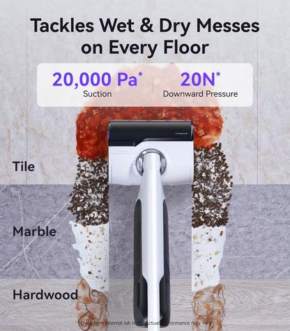 NARWAL S30 Wet Dry Vacuum Cleaner with 20000Pa Suction, 176°F Self-Cleaning, Heated Drying, Disposable Waste Bag, Tangle-Free, Cordless Vacuum Mop for Hard Floors & Edge Cleaning, Easy to Use