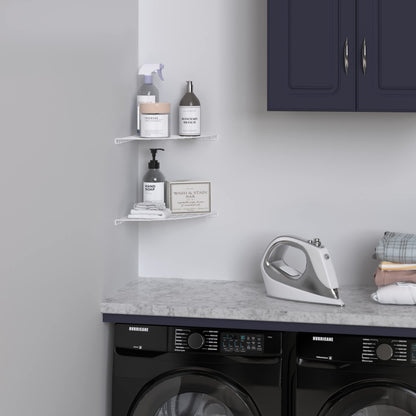 ClosetMaid Corner Shelf Organizer, Wall Mount Hanging Corner Shelves, Durable Steel, White, 8282