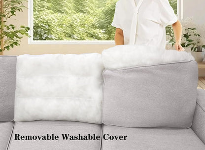 L Lengend Vansen Modular Sectional Sofa U Shaped Couch with Ottoman Modern Reversible Corner Sectional Couch for Living Room (Light Grey, U Shaped Sofa-6)