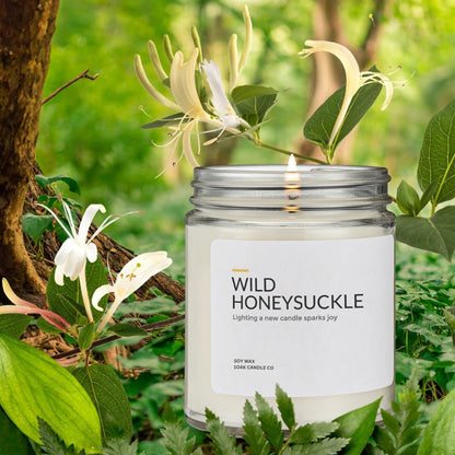 1OAK Soy Wax Scented Candles (Wild Honeysuckle) - Long Burning Premium Hand-Poured (7oz.)