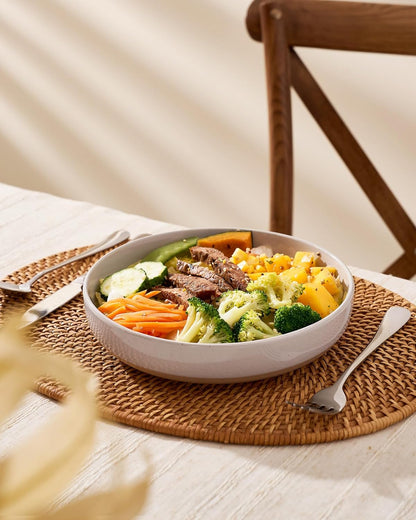 famiware Milkyway 33 oz Bowl Set, Pasta Bowls Set of 4, Salad Bowls Perfect for Your Friend for Housewarming, Thanksgiving, Christmas, Light Gray