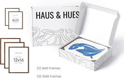 HAUS AND HUES Two 8x10, Three 12x16 - Framed Walnut