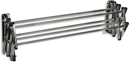 AERO W Racks Stainless Steel Wall Mounted Collapsible Laundry Clothes Drying Rack 45 Pound Capacity 11 Linear Ft