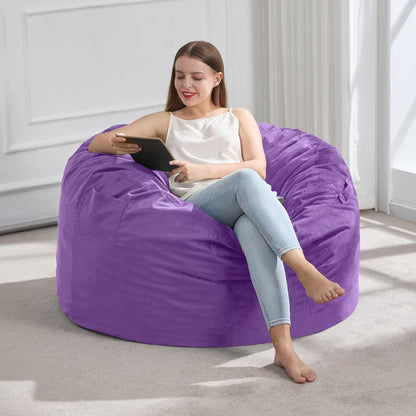 Hobestluk 3FT Bean Bag Chair Giant Bean Bag Chairs for Adults Large Bean Chairs with Removable Cover, Beanbag Chair with Filler, Adult Bean Bag Chairs for Living Room, Bedroom
