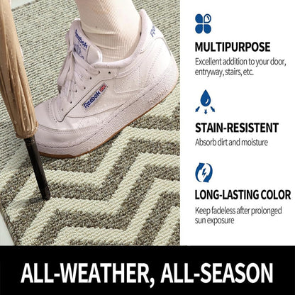 Indoor Doormat, Non-Slip Front Door Mats, Outdoor Welcome Mat Washable, Low Profile Indoor DoorMats for Entryway, Floor Inside Back Door Mats (32"x48")