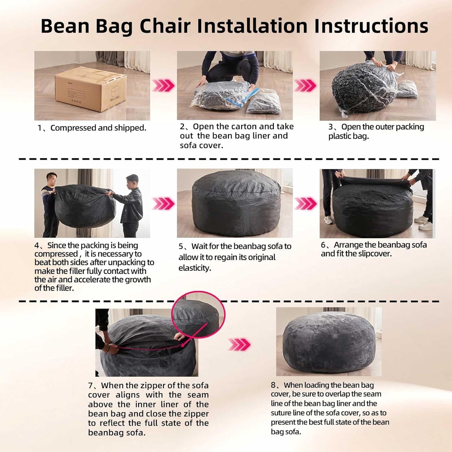 4FT Large Bean Bag Chairs,Big Adult Size Memory Foam Beanbags with Filler Included,Machine Washable Corduroy Cover,Ultra Soft Plush Gaming Bing Bag Puff Chair for Dorm, Living Room & Bedroom (Blue)