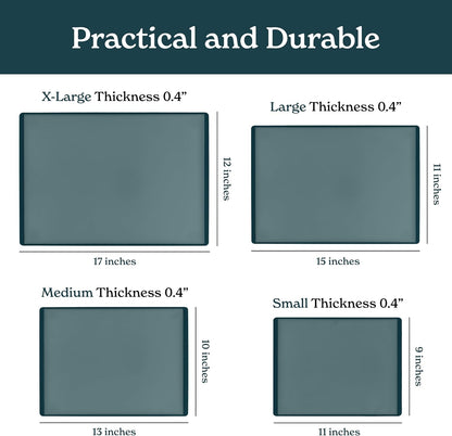 SMIRLY Plastic Cutting Board Set with Holder 4 Pieces, Non-Slip Dishwasher Safe Chopping Boards for Kitchen, Blue