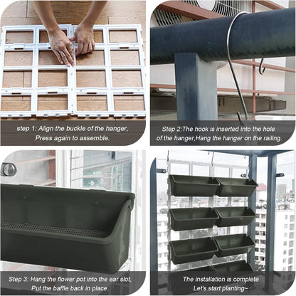 LOYALHEARTDY Vertical Garden Wall Planter Wall Mounted Planter 4-Tier Vertical Garden Planters for Growing Strawberries, Flowers, Vegetables, Herbs Indoor/Outdoor Decoration (Army Green)