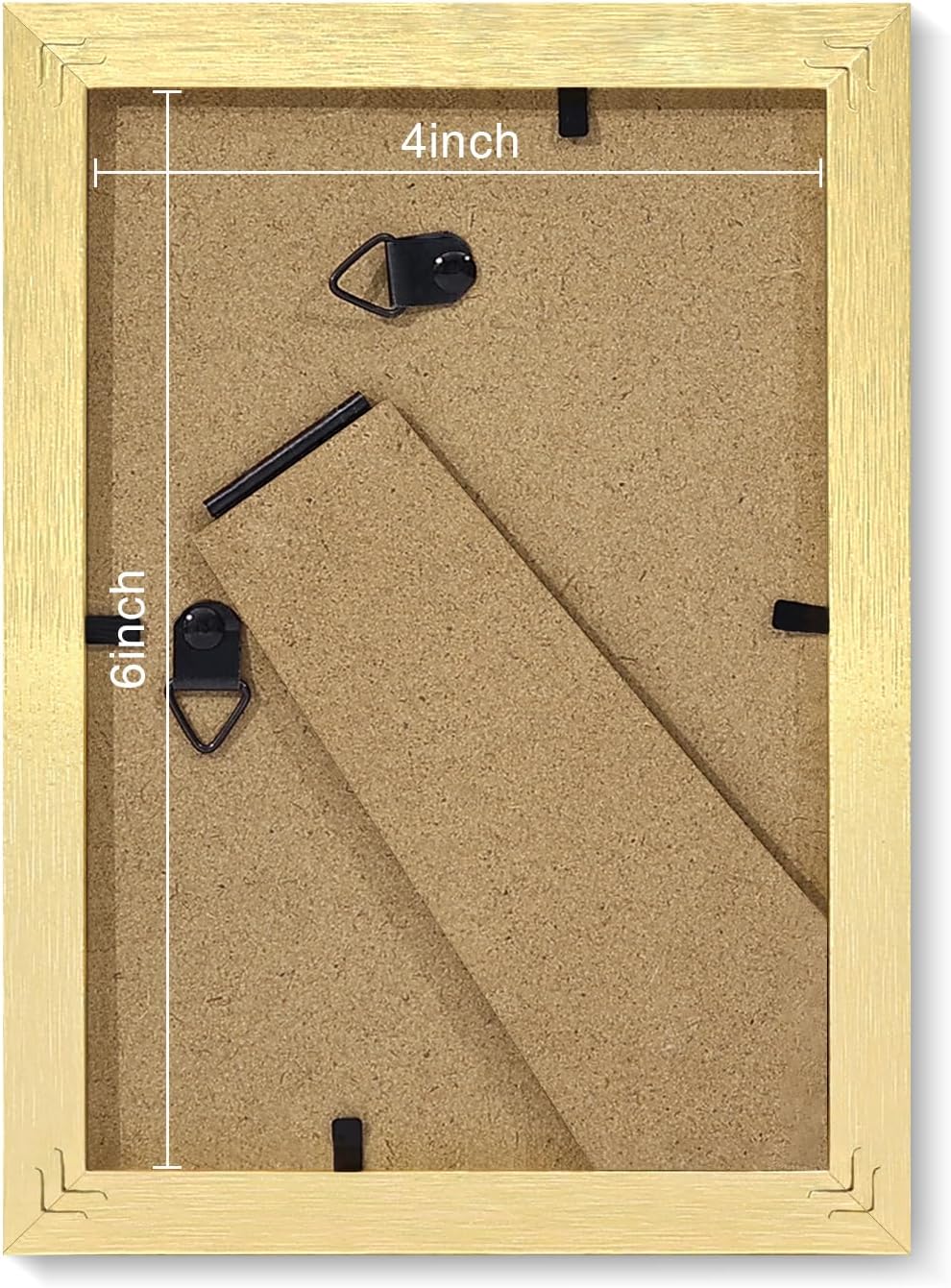 Vittanly 4x6 Picture Frames Set of 9, Shatter Resistant Plexiglass, Display 3.5x5 Pictures with Mat or 4x6 without Mat, Photo Frames for Wall or Tabletop, Engineered Wood, Gold