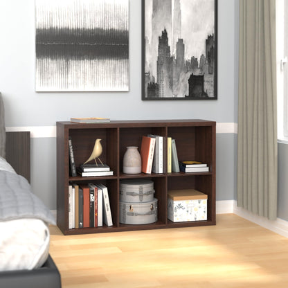ClosetMaid 6 Cube Storage Shelf Organizer Bookshelf with Back Panel, Easy Assembly, Wood, Dark