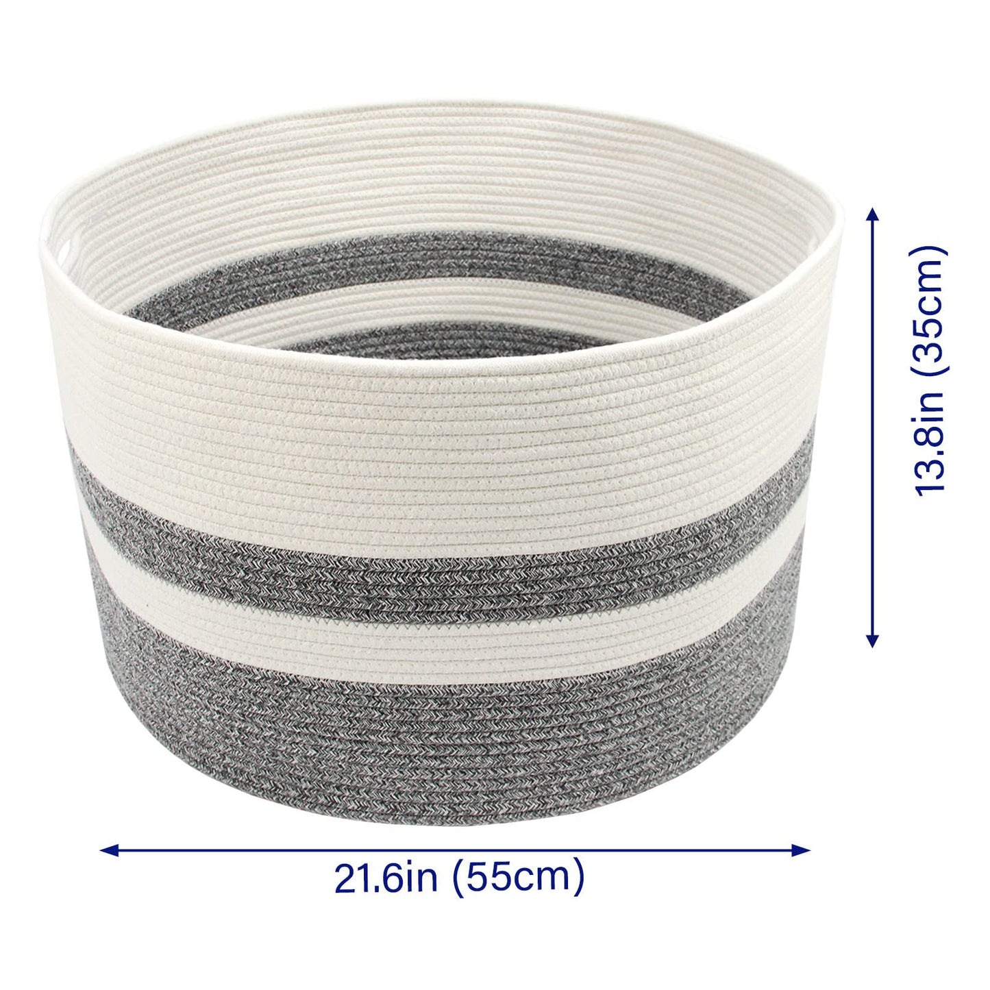 Casaphoria XXXLarge Cotton Rope Basket for Living Room - Woven Storage Basket with Handle for