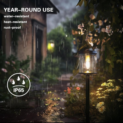 EcoGreen Outdoor Pathway Solar Light, 4pcs Pack,Garden Patio Balcony Walk Way Lights, Aluminum Leg, 5000K Daylight, Waterproof, 4.76 * 23.07in