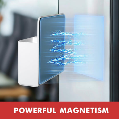 BEYGORM 2 Pack Plastics Magnetic Pen Holder for Refrigerator, Dry Erase Marker Holder for Whiteboard，Magnet School Locker Organizer Accessories, Pencil Cup, Pen Caddy, Classroom Organization(White)