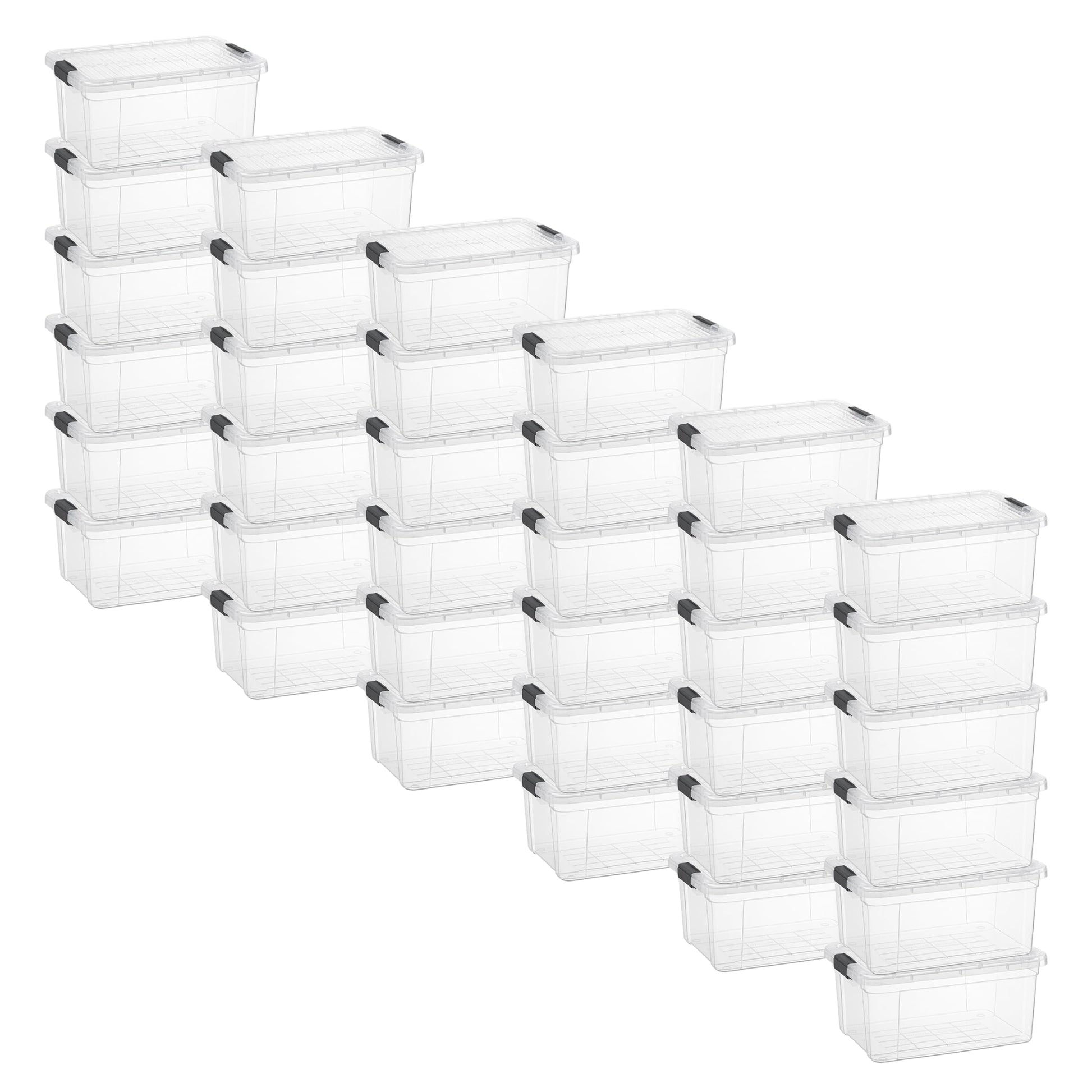 Superio Small Clear Storage Box with Lid, 6.6 Quart Plastic Container Bins for Organizing