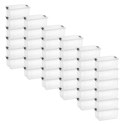 Superio Small Clear Storage Box with Lid, 6.6 Quart Plastic Container Bins for Organizing
