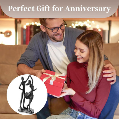 Sziqiqi Anniversary Wedding Gift for Couple: Iron 6th Anniversary Wedding Gifts for Her - Unique Couple Sculpture Iron Gifts for 6 Year - Cast Iron Statue for Women Him Wife
