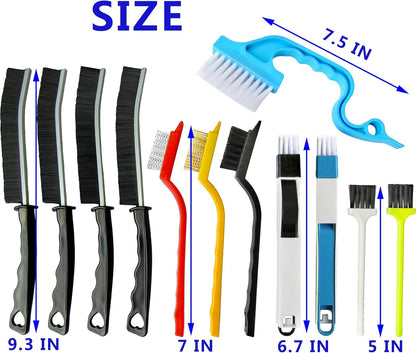 12Pcs Crevice Cleaning Brush,Small Gap Cleaning Brushes for Cleaning Bathroom,Kitchen,Window Grooves,Corners, Sinks, washbasins, Showers, faucets, bathtubs, Gas Stove and Tiles