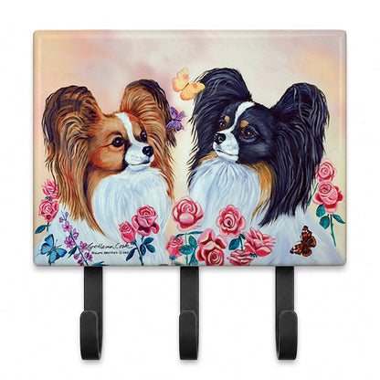 Caroline's Treasures 7272TH68 Papillon Leash or Key Holder, Wall Hooks, Key Hooks Holder, Coat Rack