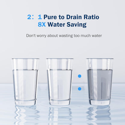 Frizzlife RO Reverse Osmosis Water Filtration System - 600 GPD Fast Flow Under Sink RO Water Filter, Tankless, Reduces TDS, 11 Stage, 2:1 Pure to Drain, Compact, BPA Free, PX600