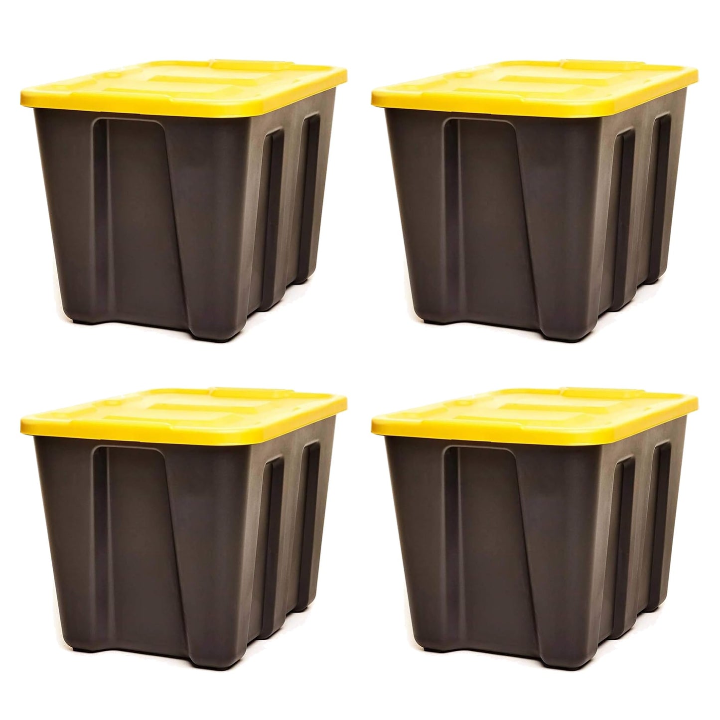 HOMZ 18 Gallon Durabilt Storage Bins, Pack of 4 Heavy Duty Plastic Containers, Secure Snap Lids