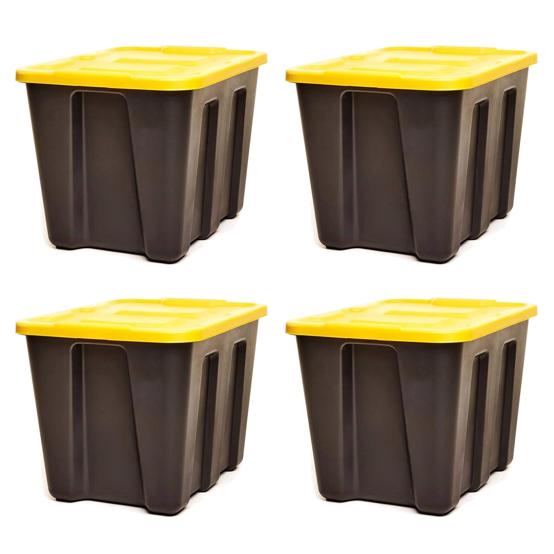 HOMZ 18 Gallon Durabilt Storage Bins, Pack of 4 Heavy Duty Plastic Containers, Secure Snap Lids