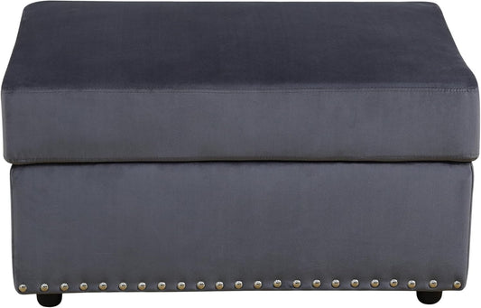 Ottoman Rectangular Storage Ottoman Bench, Flannel Footrest Stool Footstool with Lid for Living Room, Bedroom, Entryway, Brown, 33.5"x25.5"x18"