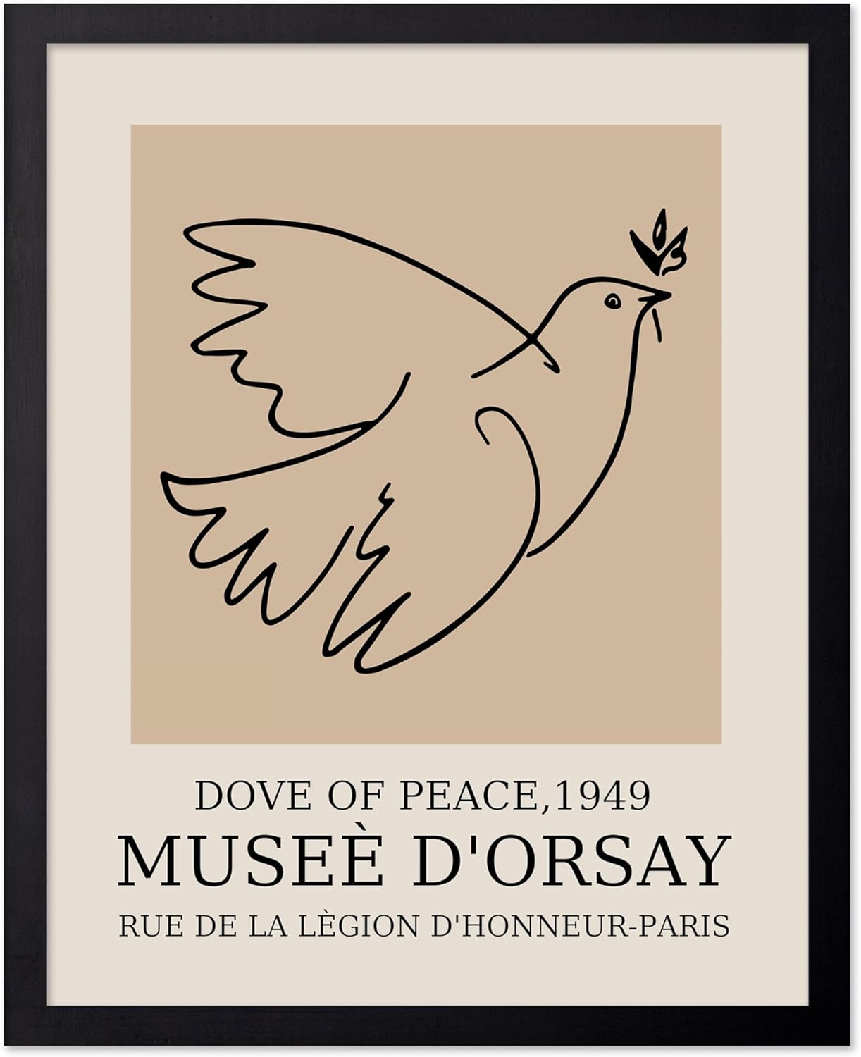 Poster Master Vintage Poster - Retro Minimalist Print - Gift for Artist, Friend - Dove Of Peace, Line Drawing, Sketch, Abstract - Wall Decor for Living Room, Bedroom, 18x24 Unframed Wall Art
