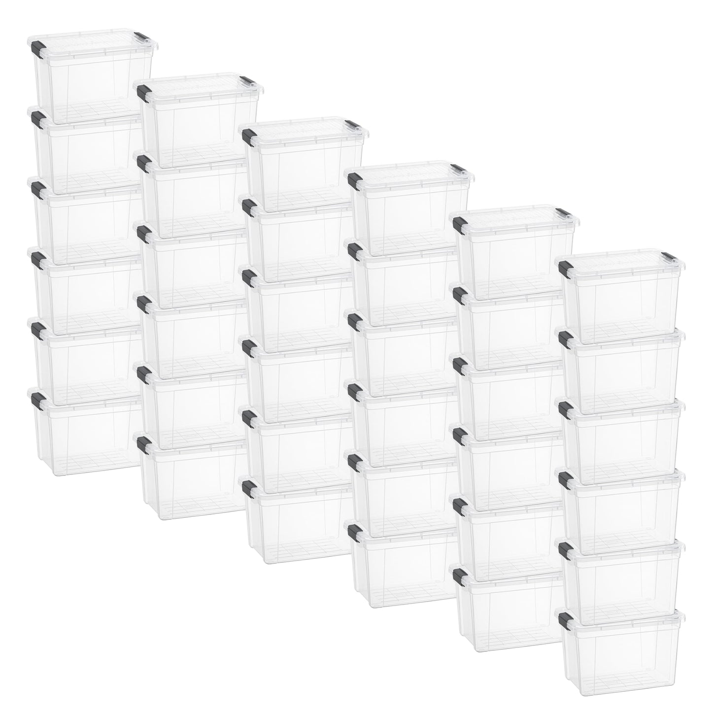 Superio Small Clear Storage Box with Lid, 4.75 Quart Plastic Container Bins for Organizing