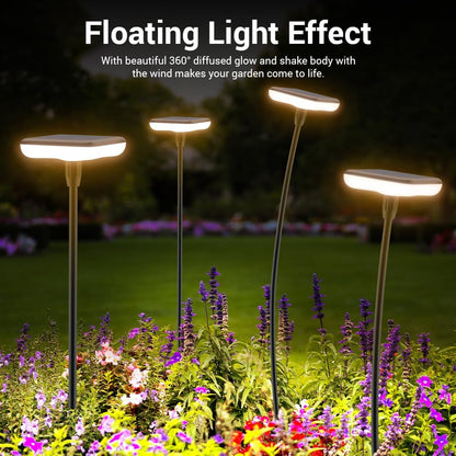 Solar Lights Outdoor Garden 4 Pack Solar Pathway Light 31" Tall Solar Landscape Lights 34LM Bright Up to 12H IP65 Waterproof Auto On/Off for Walkway Outside Yard Path Patio Lawn Flower Bed plant Decor