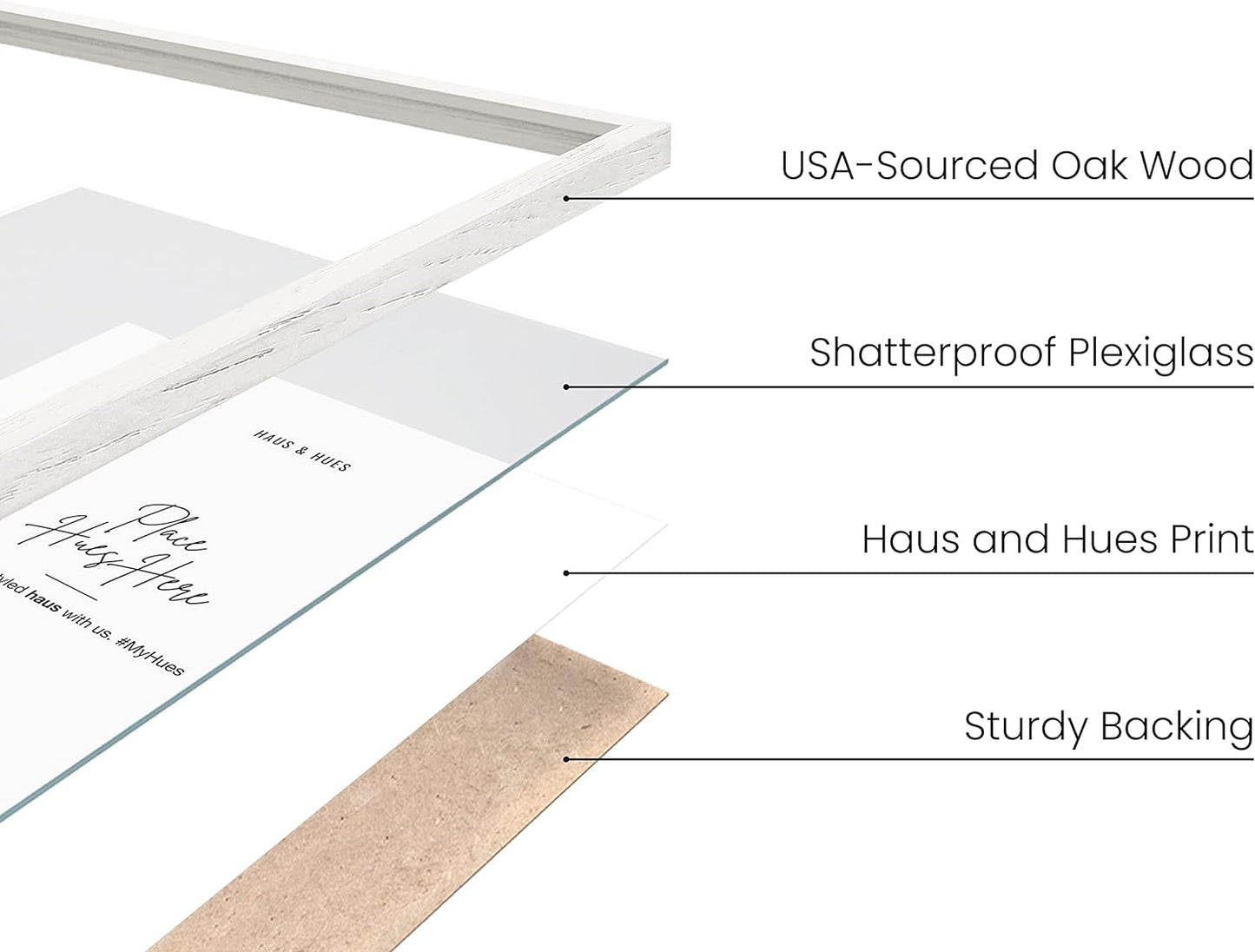 HAUS AND HUES Standalone White Oak Frames Set of 9-16x24