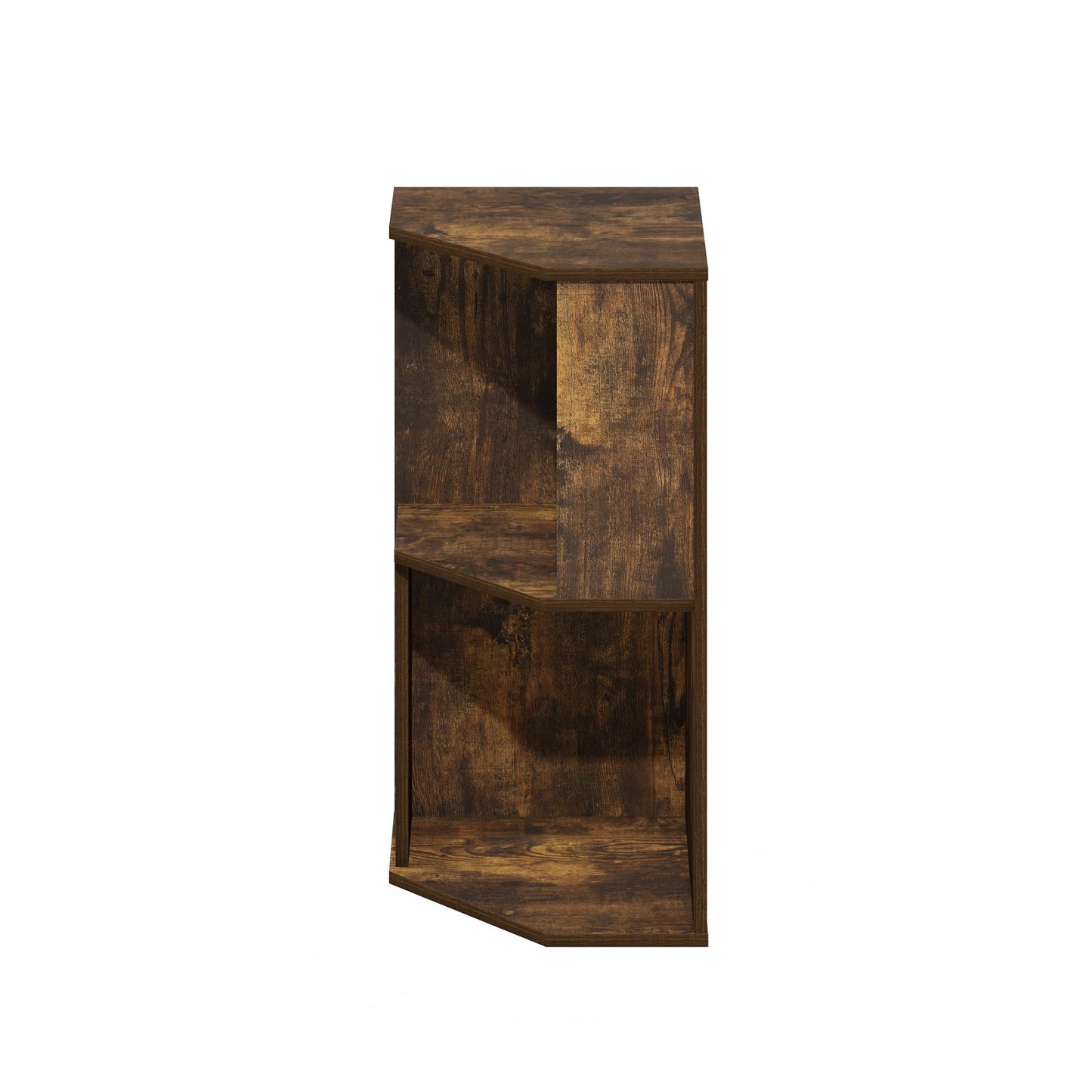 Furinno ECON Corner Shelf, 2-Tier Corner Book Shelf, Standing Storage Shelves, Cube Display Rack