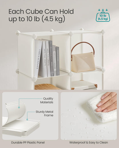 SONGMICS Cube Storage Organizer, Set of 12 Plastic Cubes, Closet Storage Shelves, DIY Plastic
