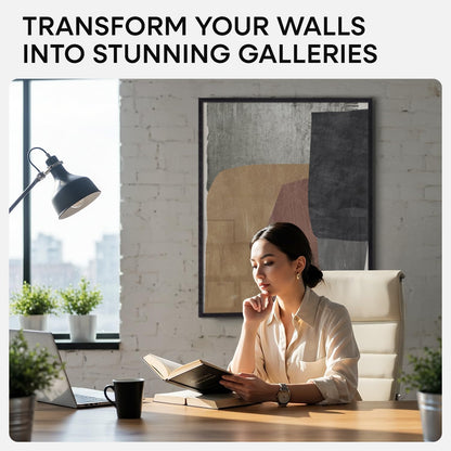 Homeforia 22x28 Poster Frame Black, High End Oak Wooden Picture Frame 22x28 with Mat 18x24, Tempered Glass, Wall Hook Included, Set of 1