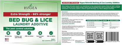 Extra Strength Lice & Bed Bug Laundry Additive - Gentle, Odorless, and Stain-Free Liquid Laundry Treatment - Child and Pet Friendly - Laundry at Any Water Temperature (1 Gallon)