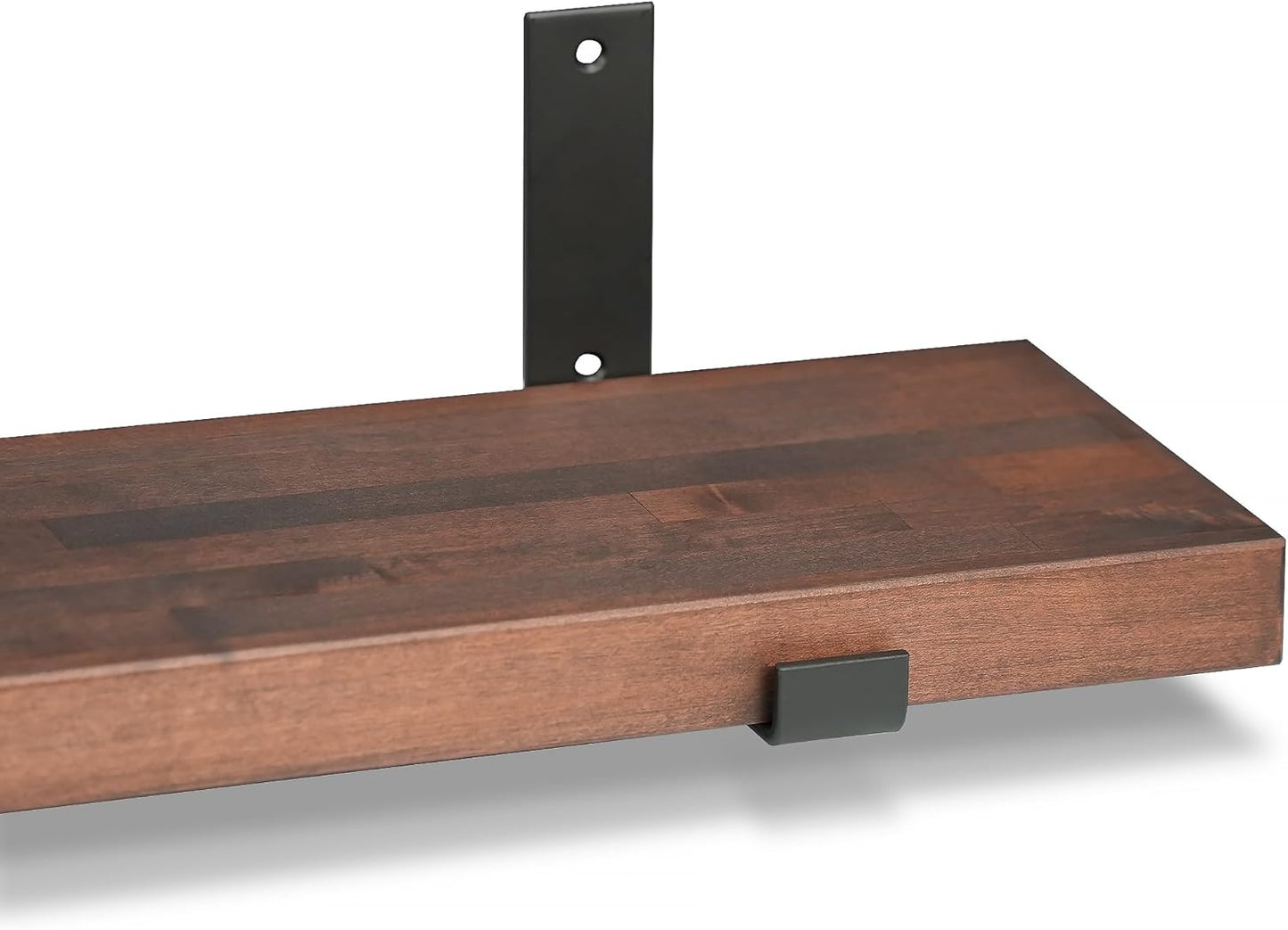 CONSDAN Floating Shelf for Wall Mounted Book Shelf Hanging Shelves Floating Bookshelf for Bedroom, Bathroom, Living Room, Kitchen USA Grown Solid Hardwood, Dark Maple 16x7.5x1.5 in