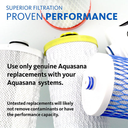 Aquasana Replacement Filter Cartridges for 2-Stage Under Sink Water Filtration System - Filters 99% Of Chlorine - 2 Count - AQ-5200R, Red and Yellow