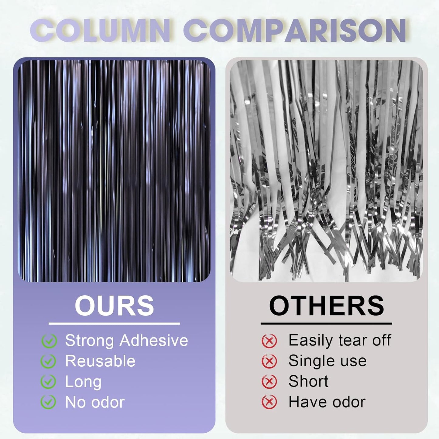 3 Pack 3.3 x 8.2 ft Matte Blue Foil Fringe Curtains, Dark Blue Tinsel Streamers Batman Party Decorations, Fringe Backdrop, Door Shimmer for Graduation, Birthday Backdrop for Men or Boy