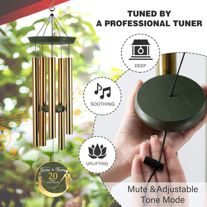 ASTARIN Wedding Memory Day Gifts Wind Chimes Customized, Personalized Wind Chimes 2025, for Couple Women Men, Deep Tone Wooden Windchime