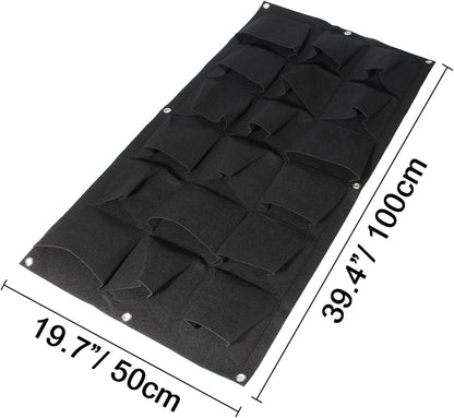Ogrmar 18 Pockets Vertical Wall Garden Planter Plant Grow Bag for Flower Vegetable for Indoor/Outdoor (18 Pockets, Black)