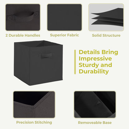 11x11 Storage Bins, Set of 8 Storage Cubes, Collapsible Cube Storage Box, Fabric Closet Organizers