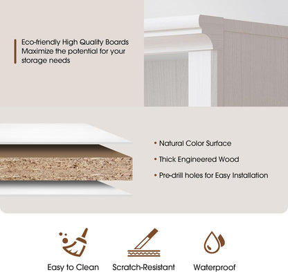 30" Bookcase, White Floor Standing Bookshelf, 2-Tier Display Shelves Open Storage Organizer, Book Case for Living Room Hallway Kitchen Home Office Bedroom, White 2 Tiers