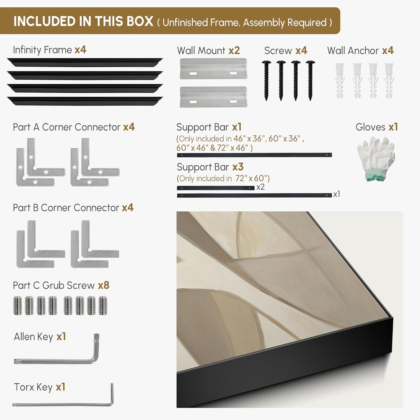 SIGNWIN 36"x46" Extra Large Framed Wall Art Neutral Abstract Geometric in Mid-Century Style, Retro-Inspired Design for Home Living Room Bedroom Decor (Frame Assembly Required)