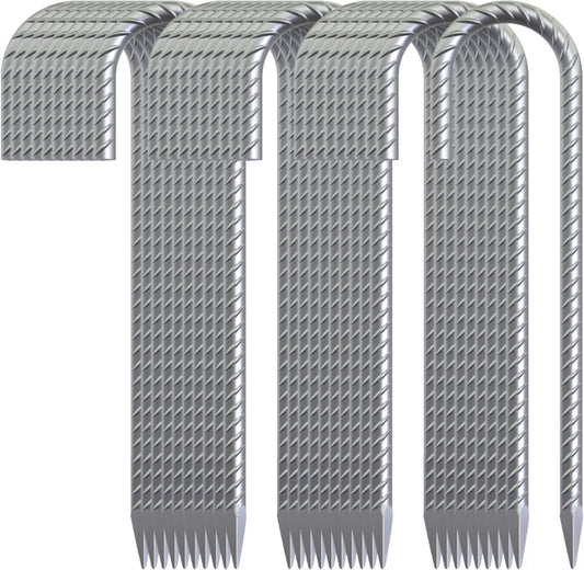 12 Inch Ground Stakes Heavy Duty J Hook 30 Pack Metal Spikes Galvanized Ground Anchors Rebar Tent Stakes for Fence, Bounce House, Gazebos and Outdoor Decorations Inflatables