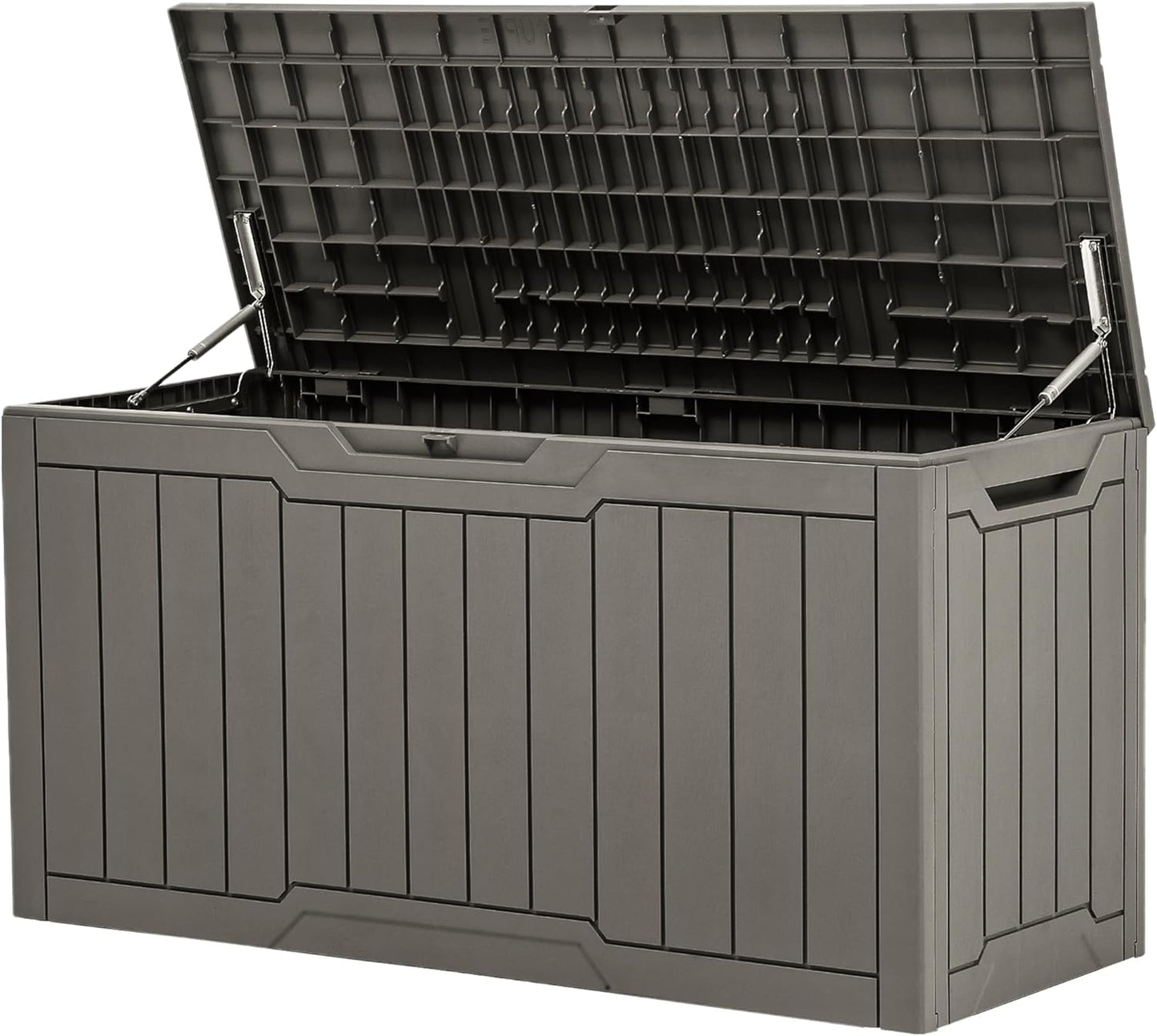 YITAHOME 80-Gallon Waterproof Resin Outdoor Storage Box, Lockable Storage Container for Outdoor Furniture, Cushion Storage, Pool Accessories, Garden Tools and Sporting Gear, Taupe