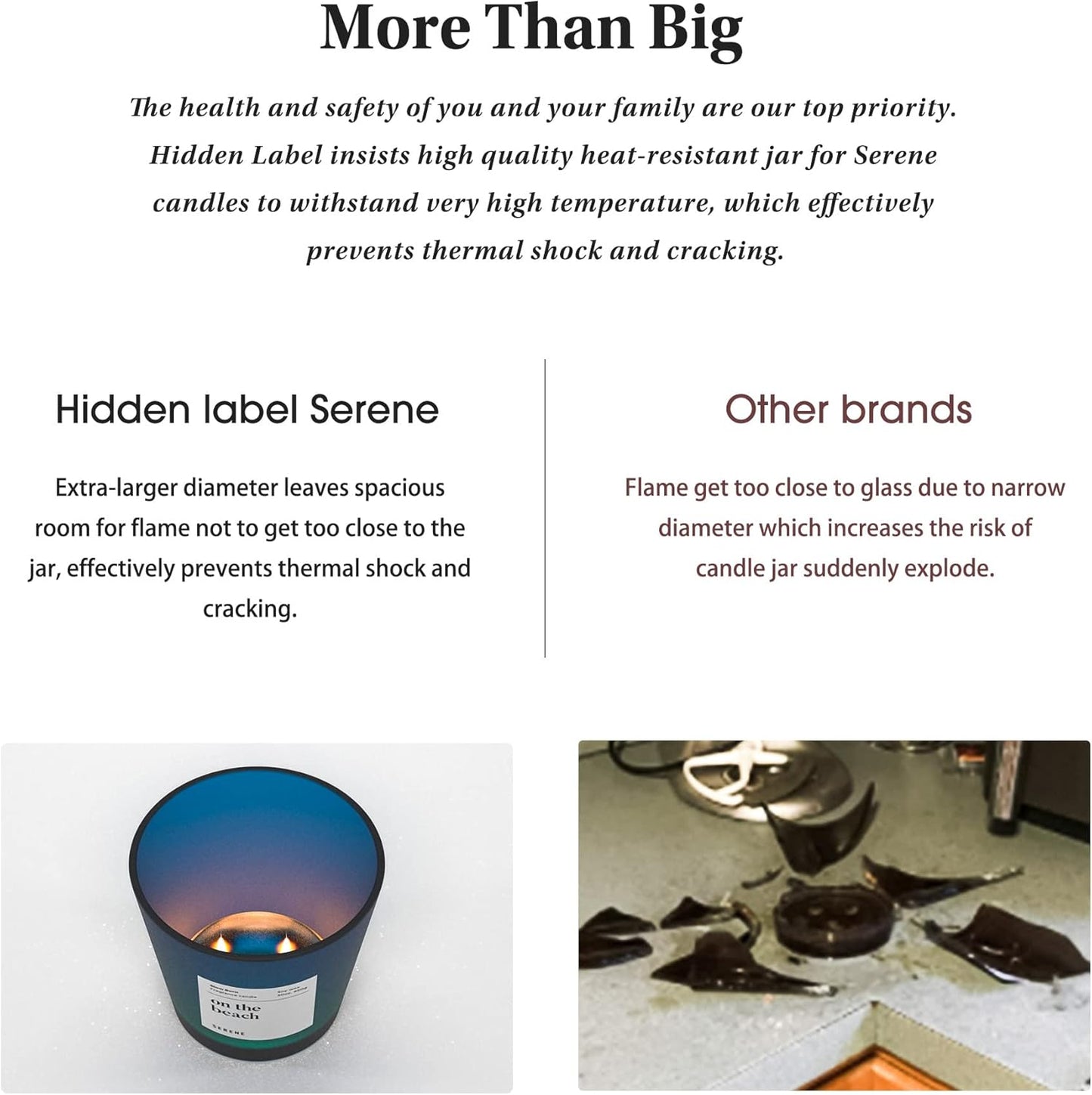 Hidden Label Large Scented Candle, Coconut Lime Verbena, 30oz 3 Wick Huge Candle, Serene Collection Slow Burn Natural Soy Candles for Home Scented